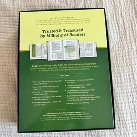 Tyndale NLT Life Application Study Bible 3rd Ed Black Onyx Leather Like NEW - Picture 2 of 11